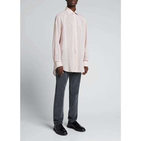 NWT Maison Margiela Shirt Mens 42 Pinstriped Long Sleeve $800 Luxury Dress